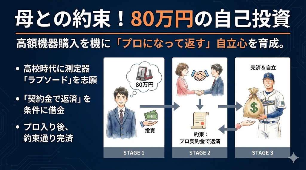 2. 母・るみ氏との「80万円の約束」とプロとしての自覚　図解