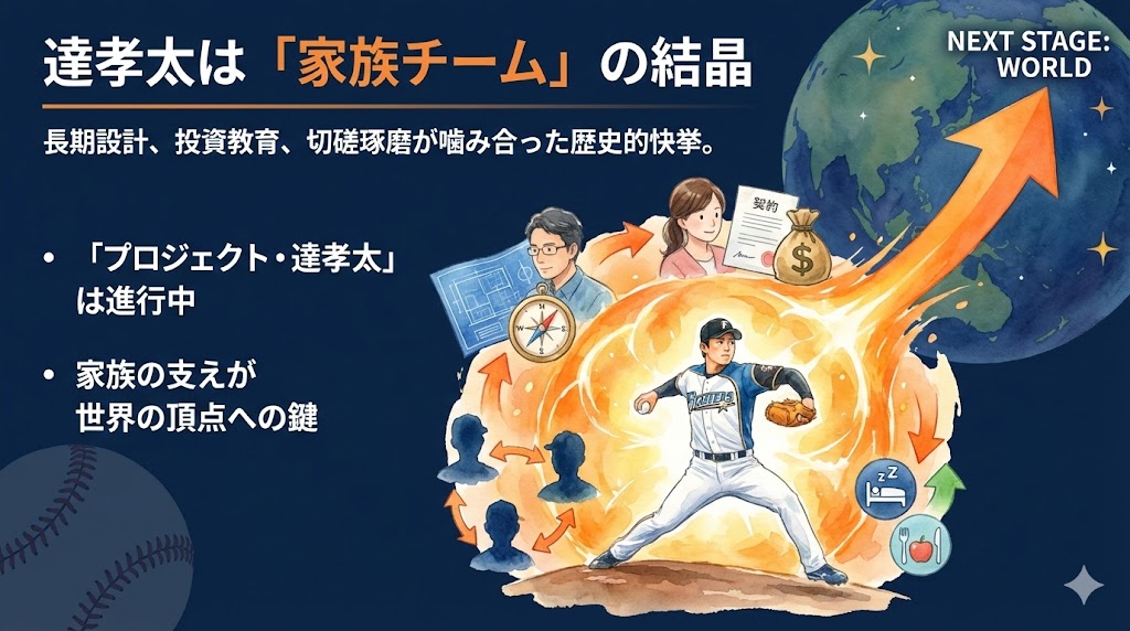 まとめ：達孝太は「家族というチーム」が生んだ最高傑作　図解