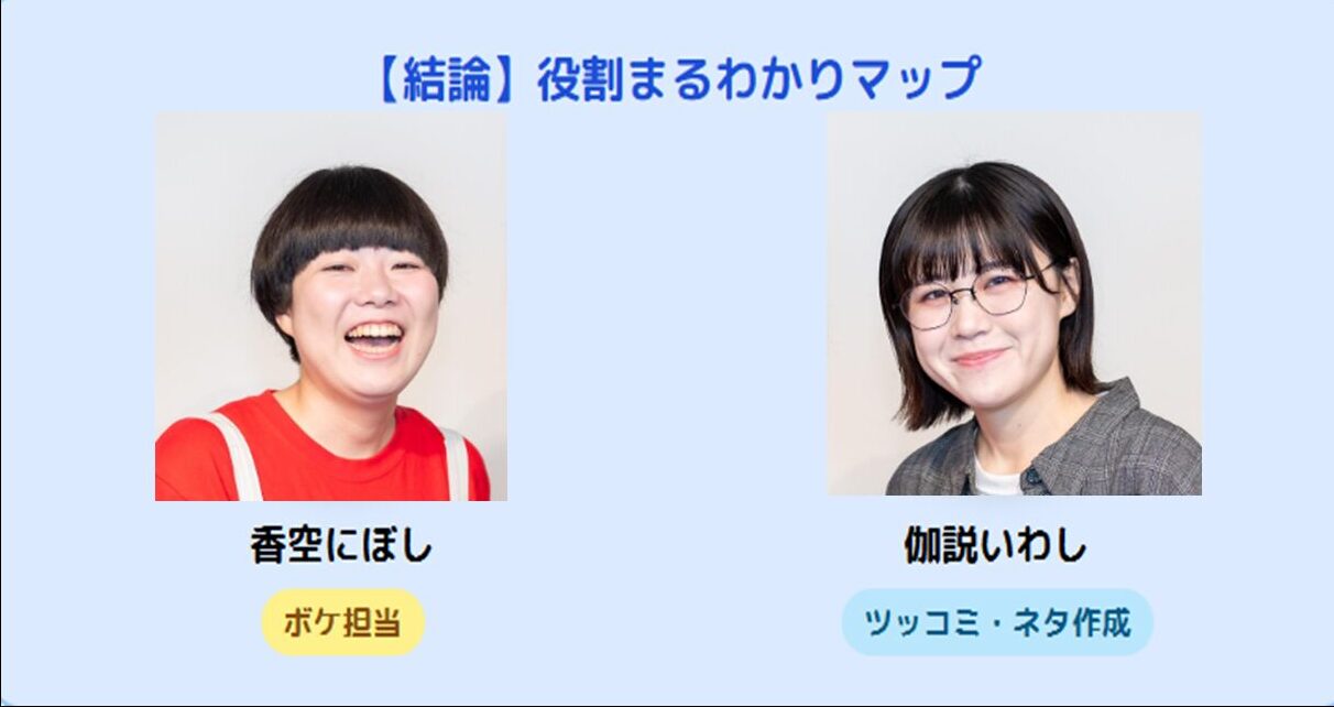 【画像】芸人にぼしいわしはメガネとネタ作成者がいわし!にぼしがボケ担当