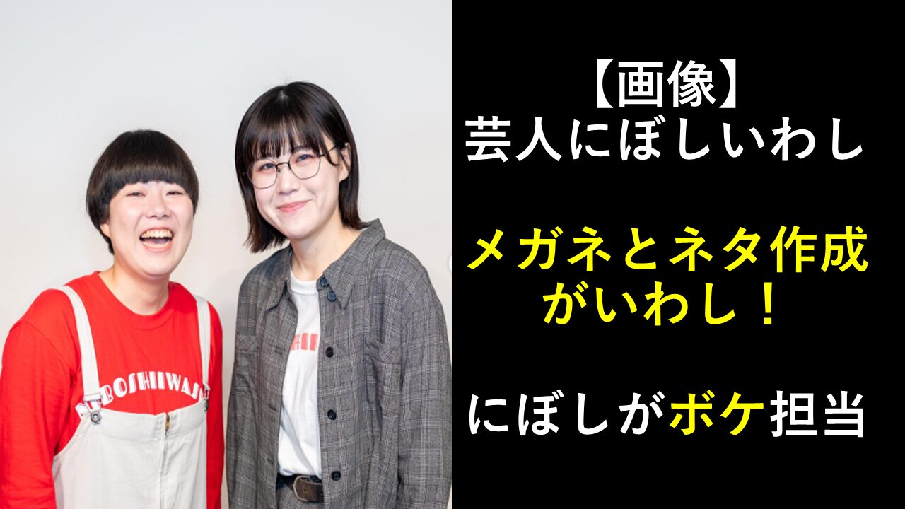 【画像】芸人にぼしいわしはメガネとネタ作成者がいわし！にぼしがボケ担当