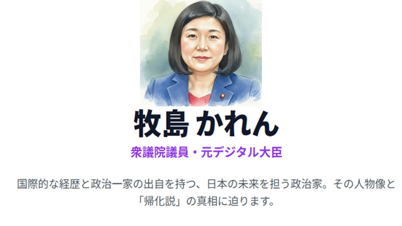 牧島かれんは帰化人？実家と父親は政治家家系の出身だった！