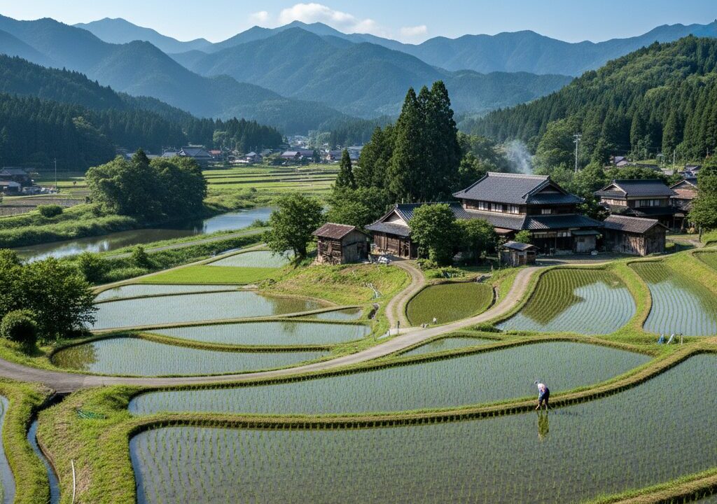 ロングコートダディ兎さんの故郷、岡山県の自然豊かな田園風景