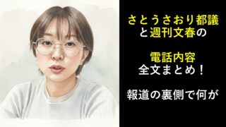 さとうさおり都議と週刊文春の電話内容全文まとめ！報道の裏側で何が