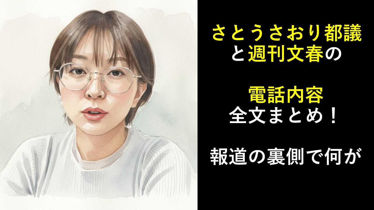 さとうさおり都議と週刊文春の電話内容全文まとめ！報道の裏側で何が