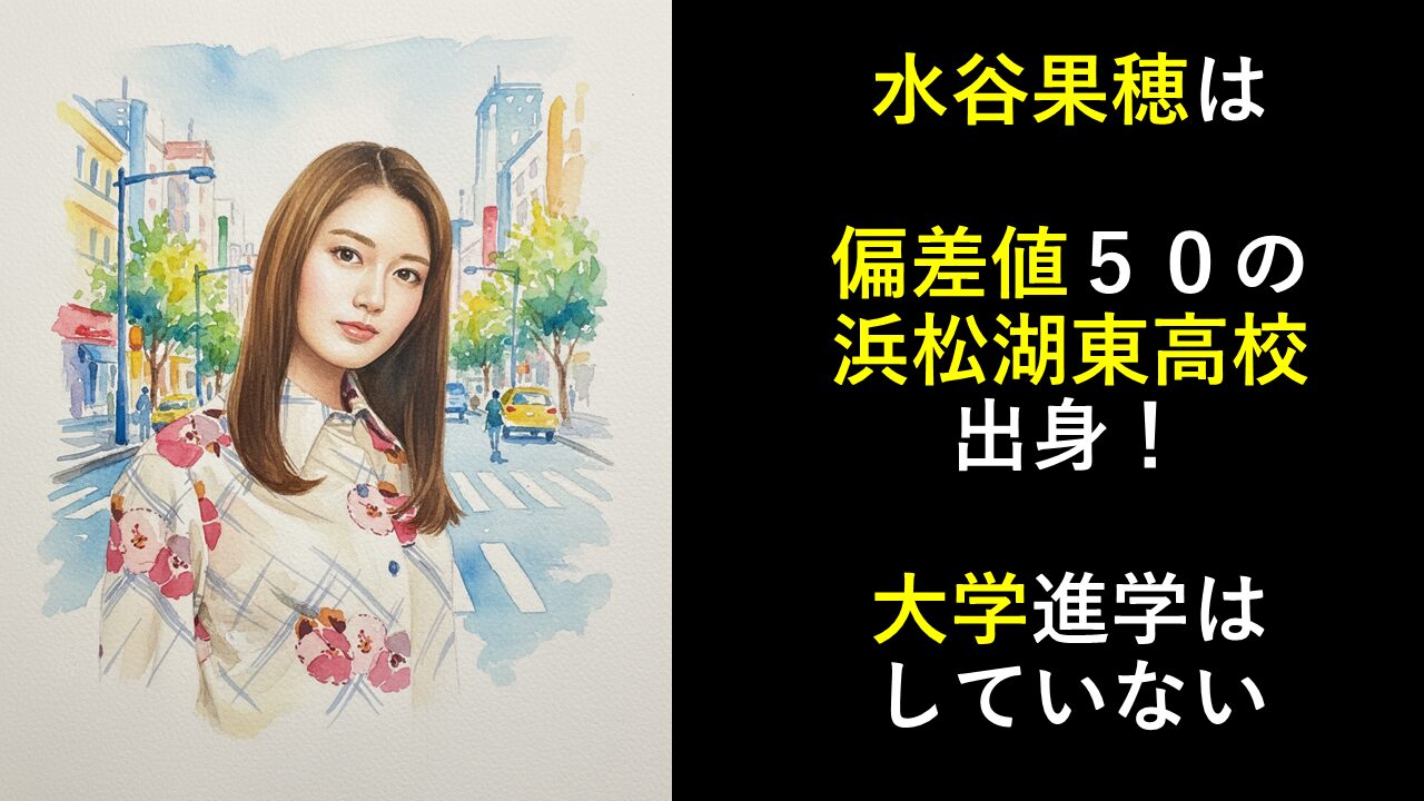 水谷果穂は偏差値５０の浜松湖東高校出身！大学進学はしていない というタイトルと一緒の水彩画