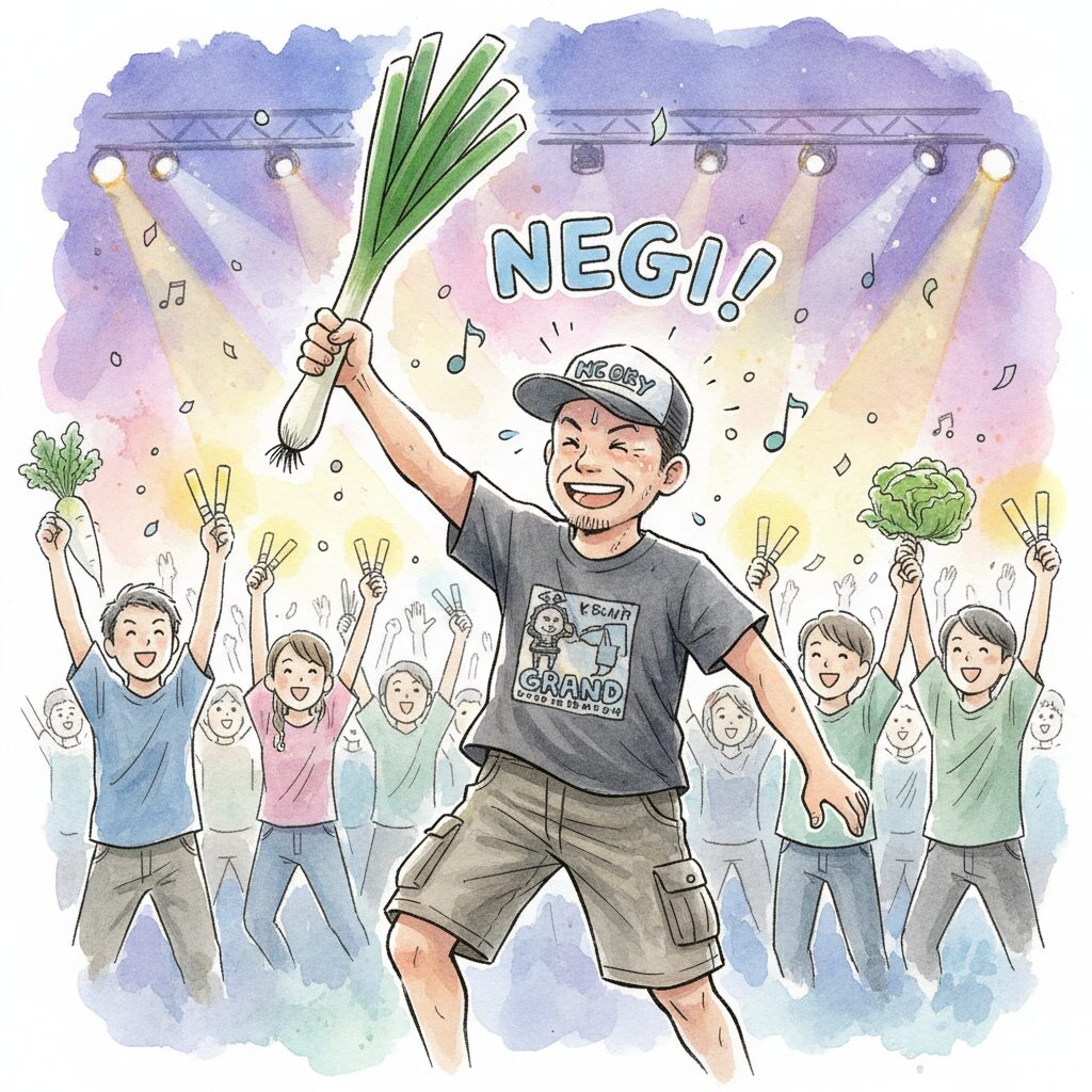 佐々木大光の父親がネギを持っているイメージ画像