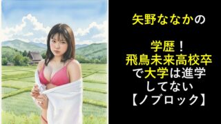 矢野ななかの学歴！飛鳥未来高校卒で大学は進学してない【ノブロック】