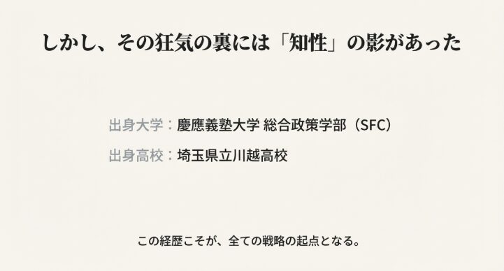 狂気の裏には知性の影があったというスライド