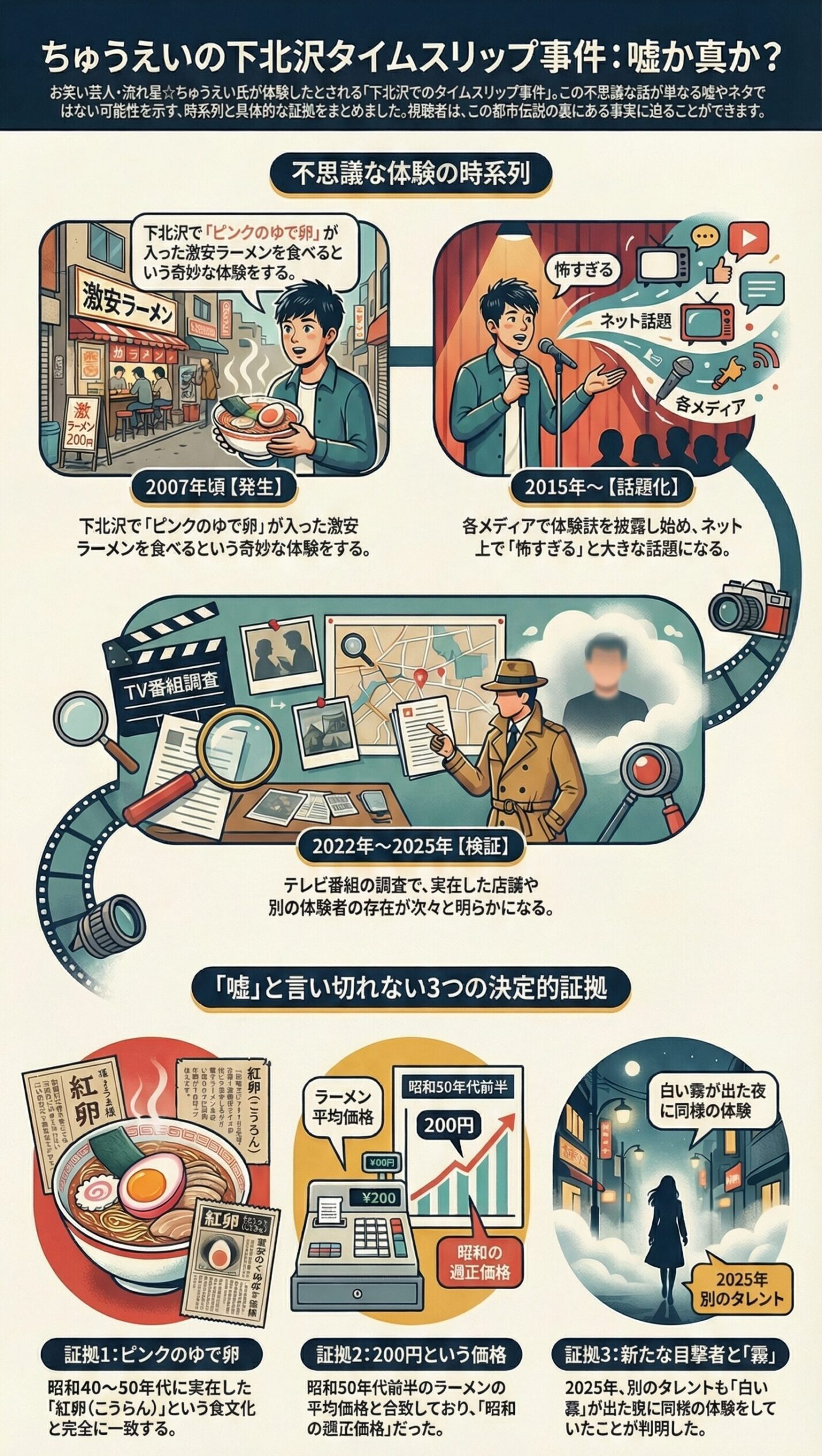 ちゅうえいの下北沢タイムスリップ　一目で分かるインフォグラフィック