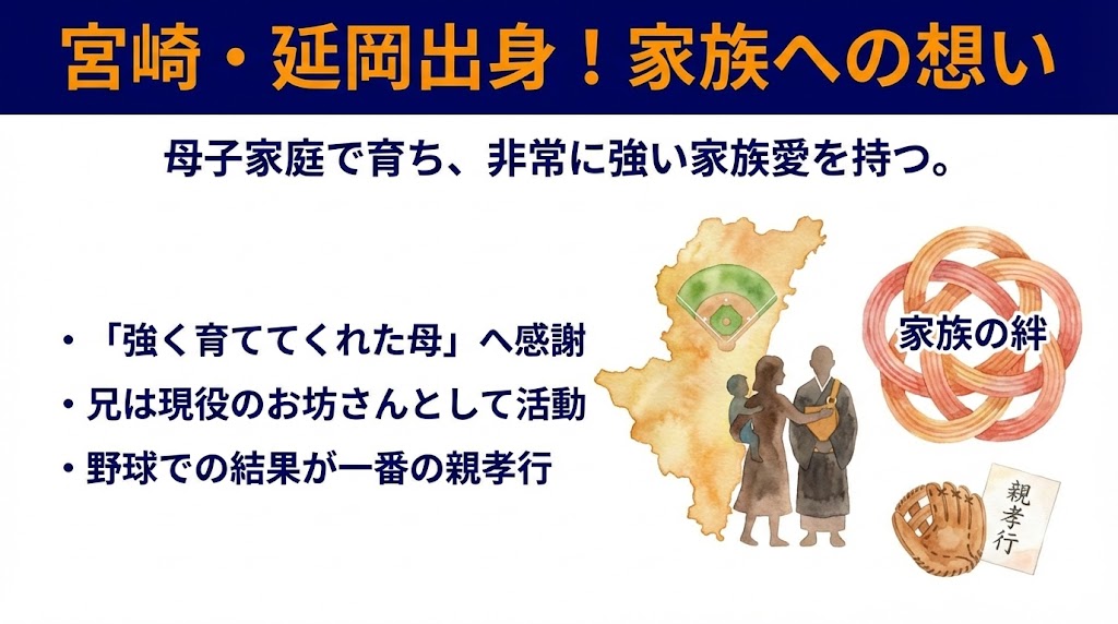 宮崎県延岡市出身！地元メディアで語った家族への想い 図解