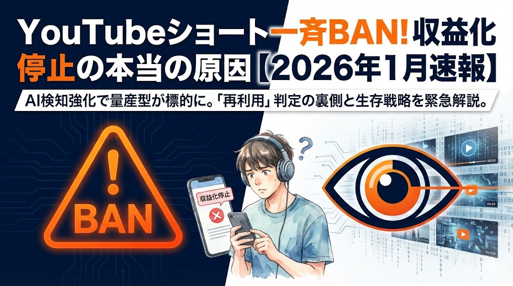 YouTubeショートが一斉BAN！収益化停止の本当の原因を解説