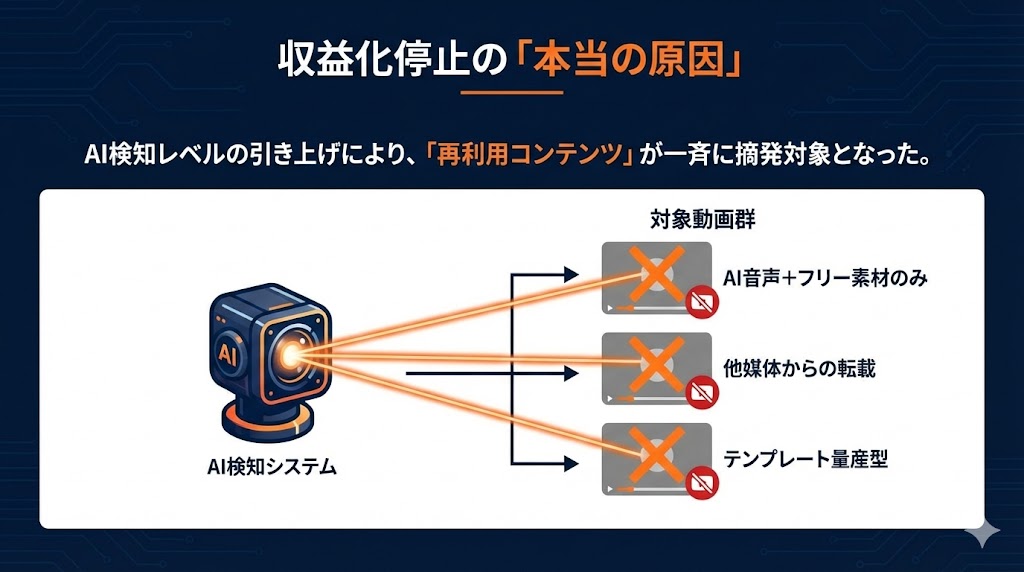 原因は「再利用されたコンテンツ」判定のAI検知レベル引き上げ
