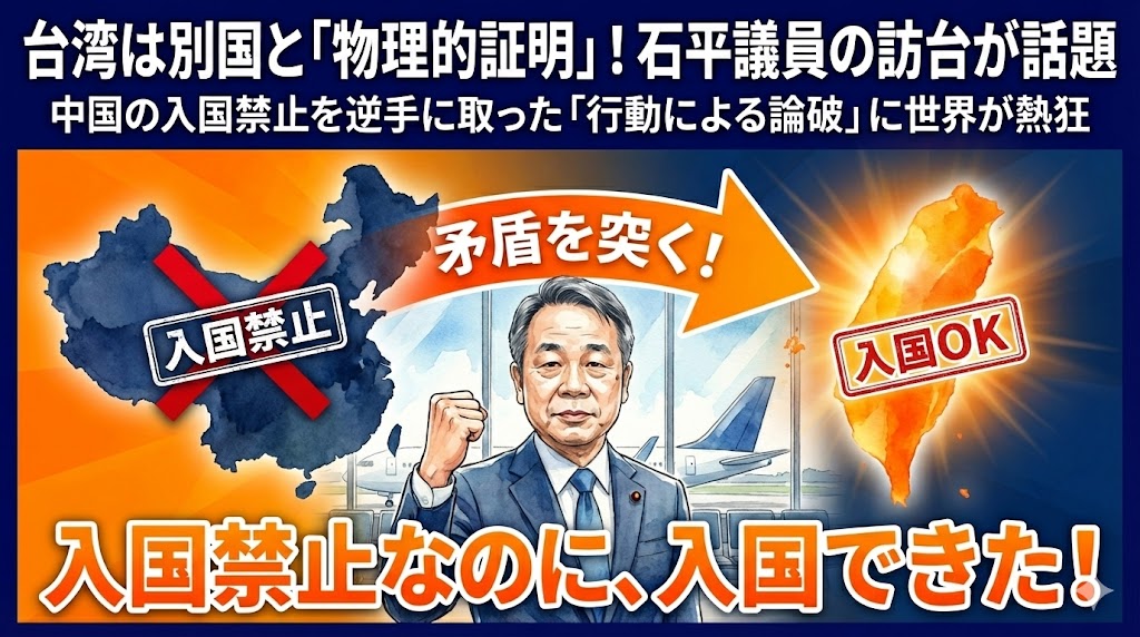 「台湾は別国だと証明」石平議員の台湾訪問が話題！制裁と海外の反応
