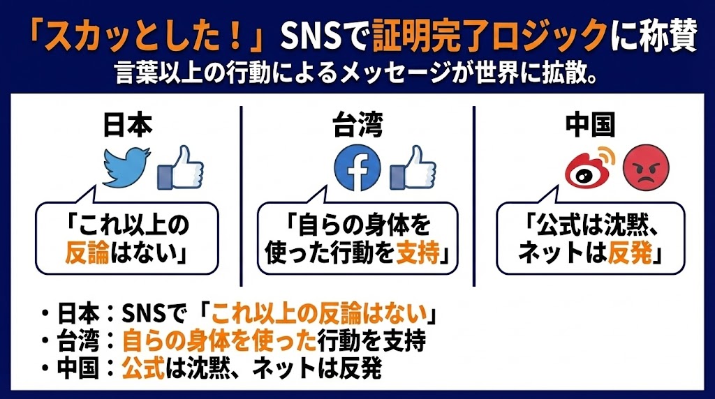 SNSでは「スカッとした」「これ以上の反論はない」と称賛の嵐　説明イラスト　海外の反応