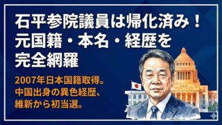 石平参院議員は帰化してる？元の国籍や名前・経歴プロフィールまとめ
