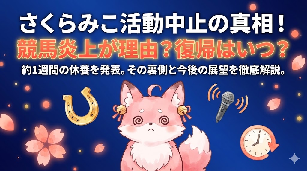 さくらみこ活動中止の理由は競馬炎上？休止期間や本人の真相を調査