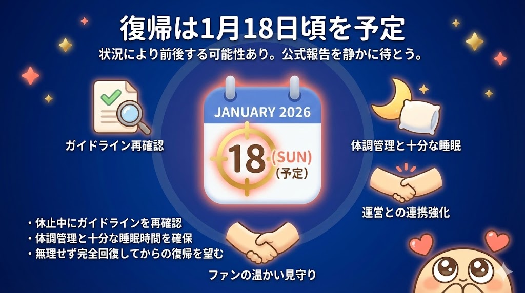 復帰時期はいつ？今後の活動予定をチェック
