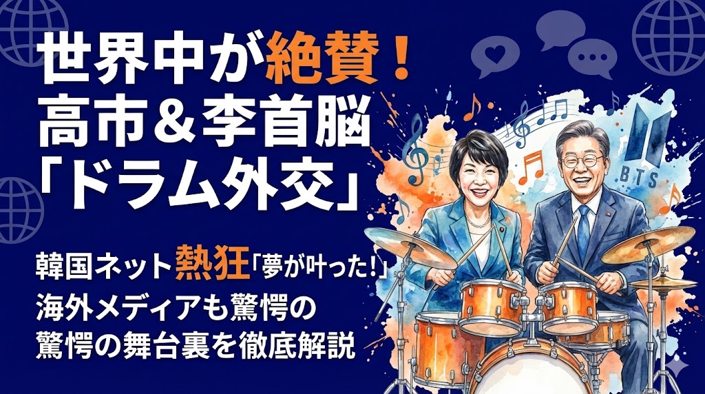 高市首相ドラム演奏外交を海外メディア絶賛！韓国の反応や評判は
