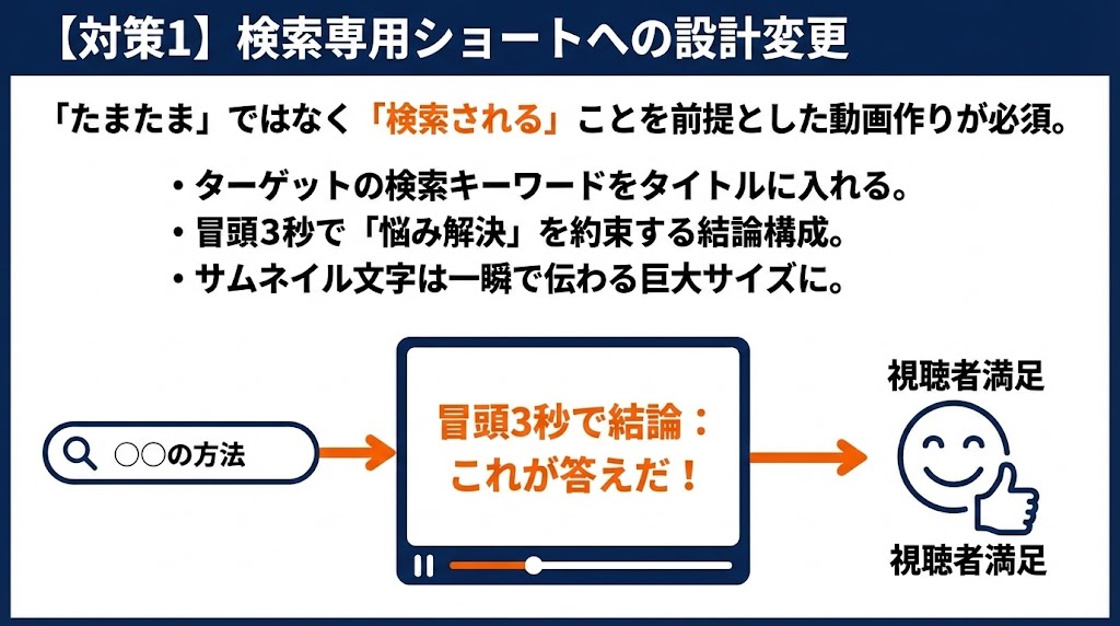 【対策1】検索専用ショートへの設計変更