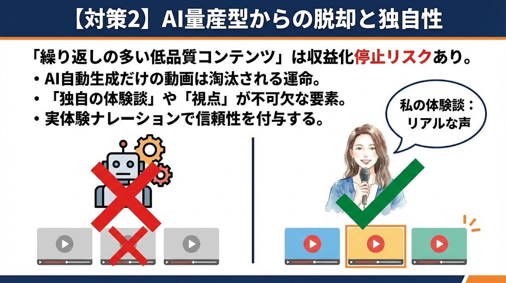 【対策2】AI量産型からの脱却と独自性