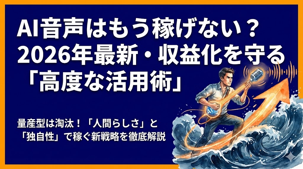 AI音声はもう稼げない？2026年最新・収益化を守る「高度な活用術」