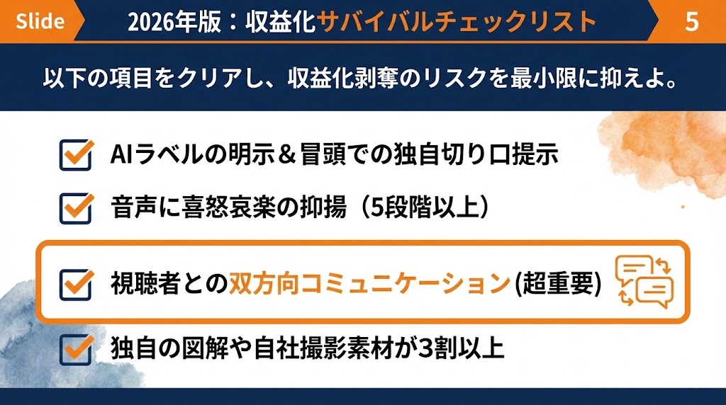 【滞在時間UP】2026年版：AI音声・収益化サバイバルチェックリスト