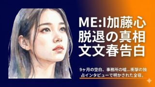 ME:I加藤心は何があった？脱退の真相と時系列・文春告白を徹底調査