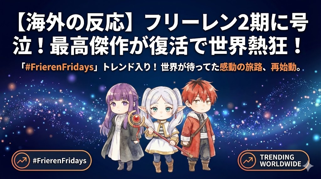 【海外の反応】フリーレン2期に号泣！最高傑作が復活で世界熱狂 ！