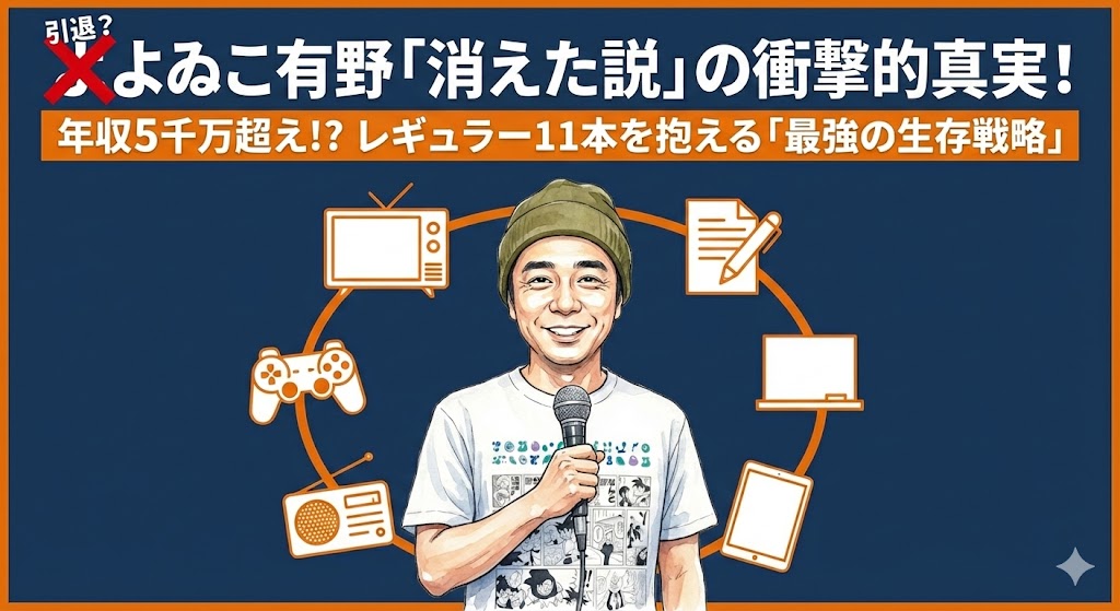 よゐこ有野消えた説を否定！年収5千万超？レギュラー11本の衝撃