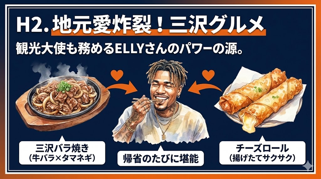 ELLYの肉体を作った！三沢グルメ「バラ焼き」と「チーズロール」　図解