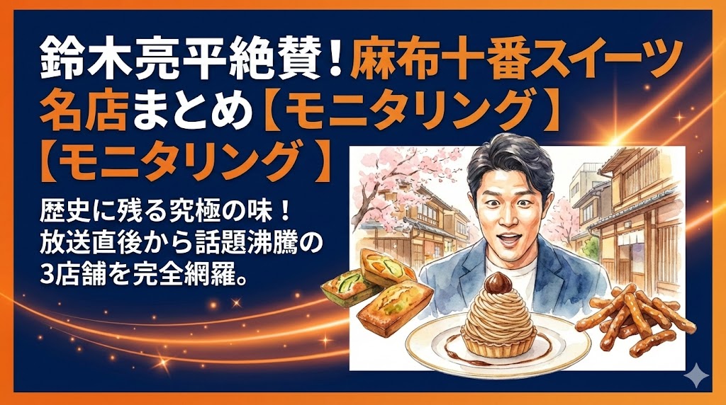 鈴木亮平が麻布十番で絶賛!スイーツ店名まとめ【モニタリング】