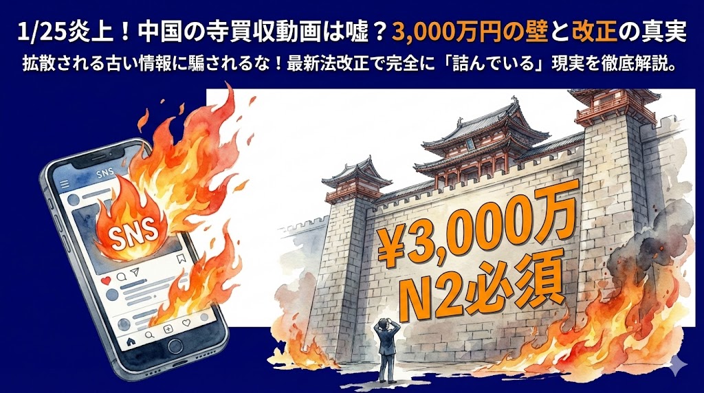 1/25炎上！中国の寺買収動画は嘘？3000万円の壁と改正の真実