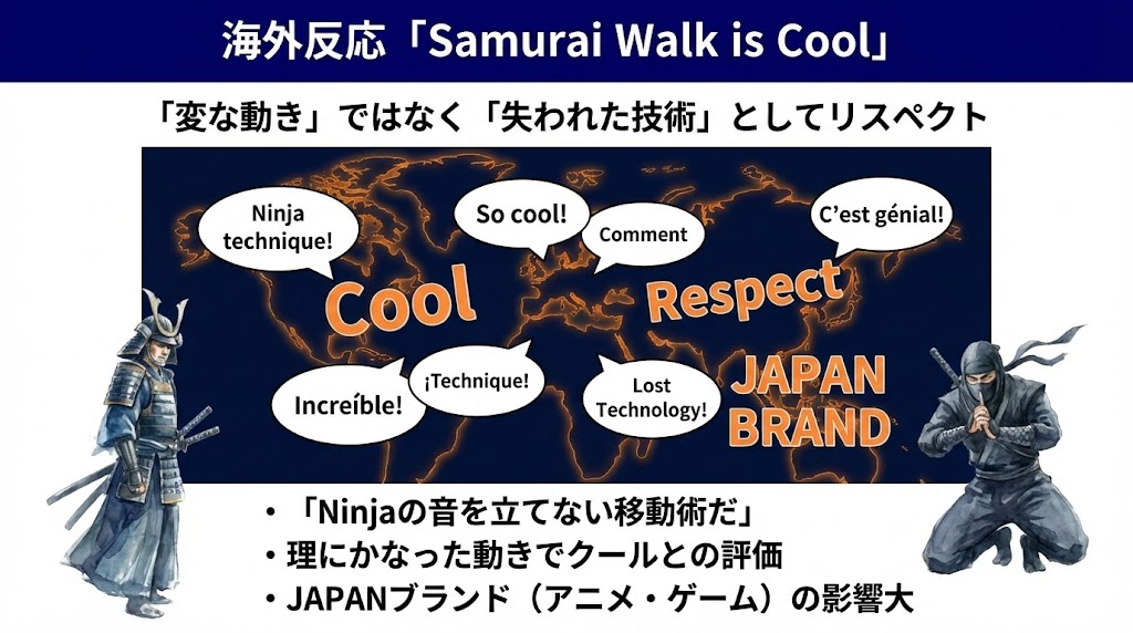 海外の反応「Samurai Walk is Cool」