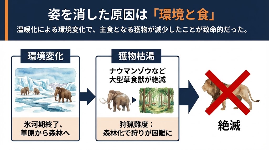 ④ なぜ日本から消えた?絶滅の理由 図解