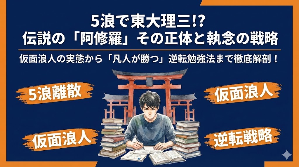 阿修羅(5浪東大理三)は何者?wiki経歴と仮面浪人の勉強法とは