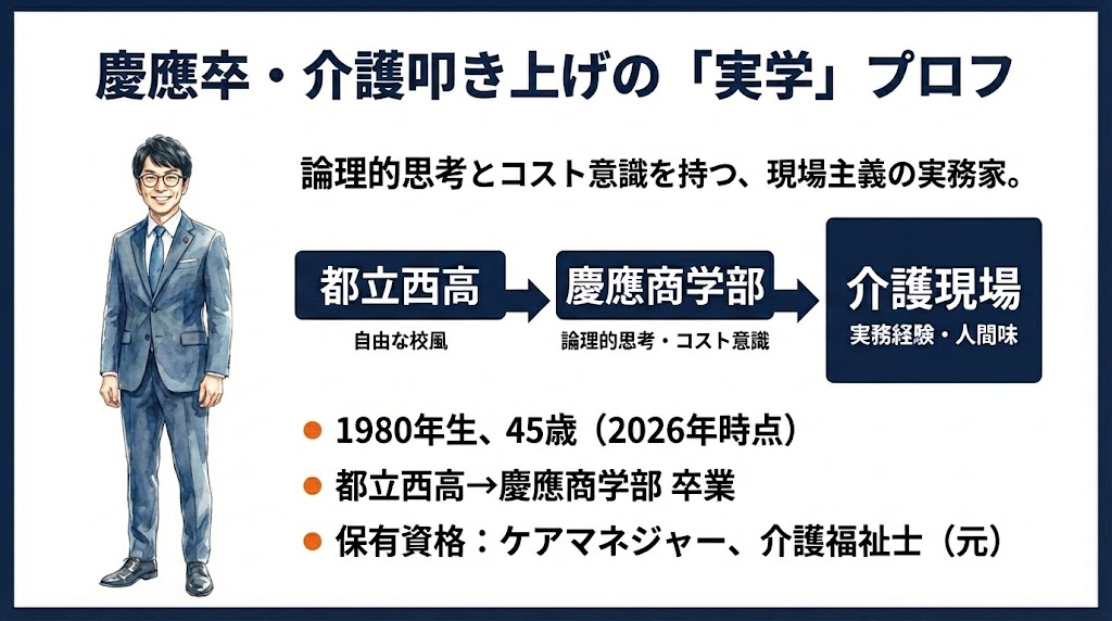 坂元悠紀は慶應卒・介護現場叩き上げの実務家！基本プロフまとめ