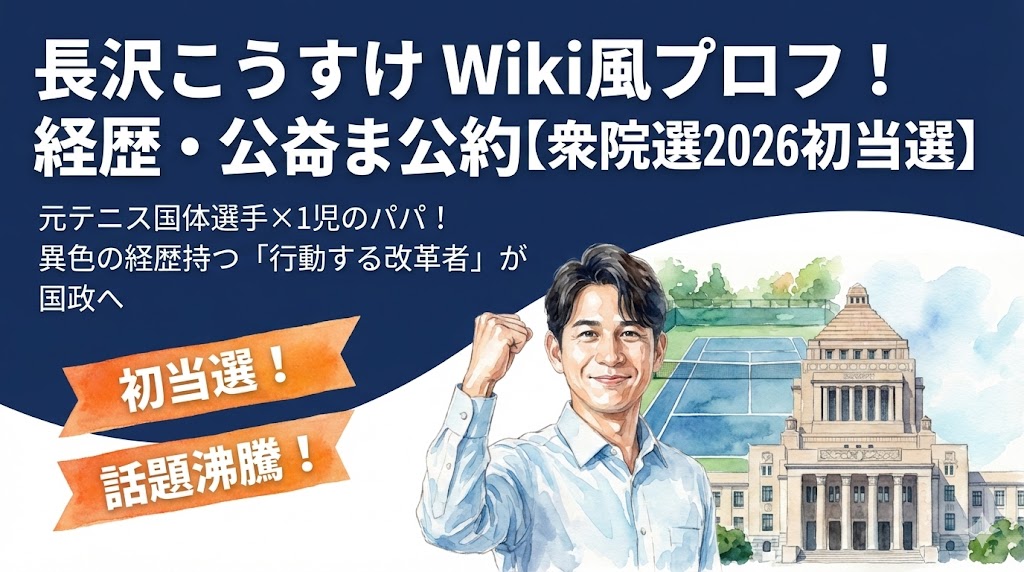【初当選】長沢こうすけのwiki風プロフ！経歴・学歴・出身まとめ
