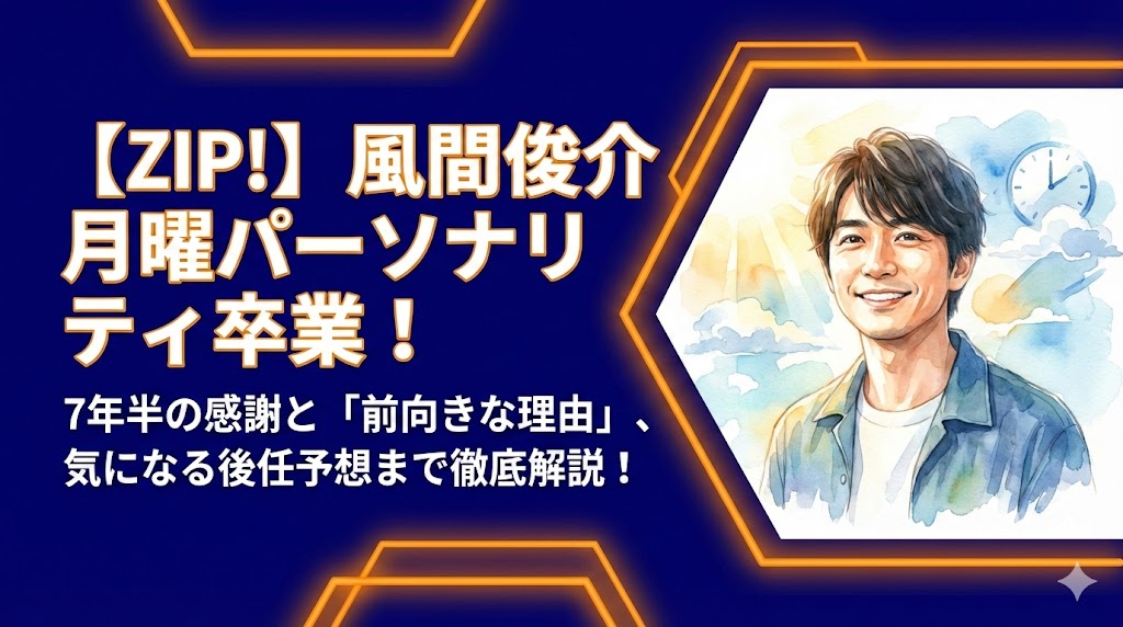 【ZIP】風間俊介が月曜パーソナリティを卒業!理由は春の改変のため