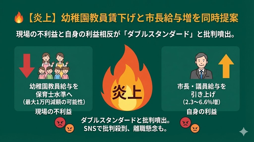 ③幼稚園教員「賃下げ」と市長給与引き上げの同時提案【2026年2月・最新】