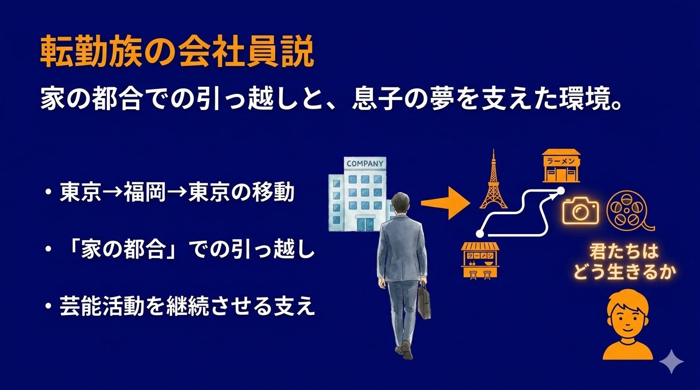 父親の職業は？「転勤族の会社員」説が有力