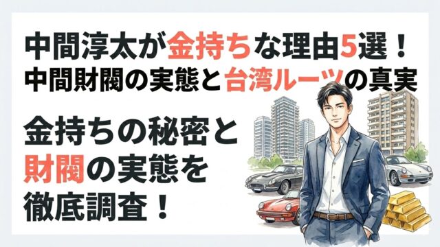 中間淳太が金持ちな理由5選！中間財閥の実態と台湾ルーツの真実